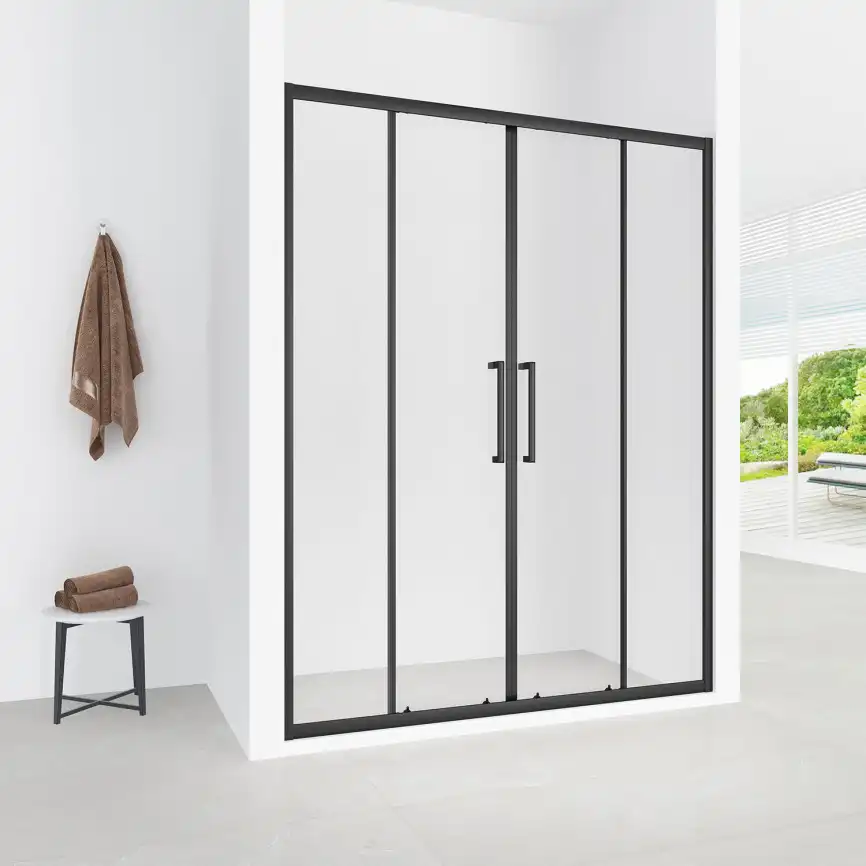 Душевая дверь Loranto 150 CS-AB04B-150, профиль черный матовый, стекло Прозрачное фото 5