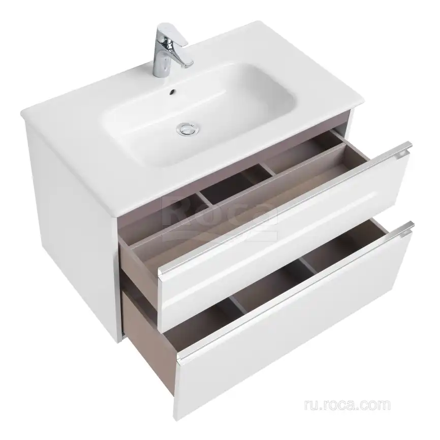 Тумбы под раковину Roca The Gap 80 A857399806 подвесная, цвет, Белый глянец фото 3