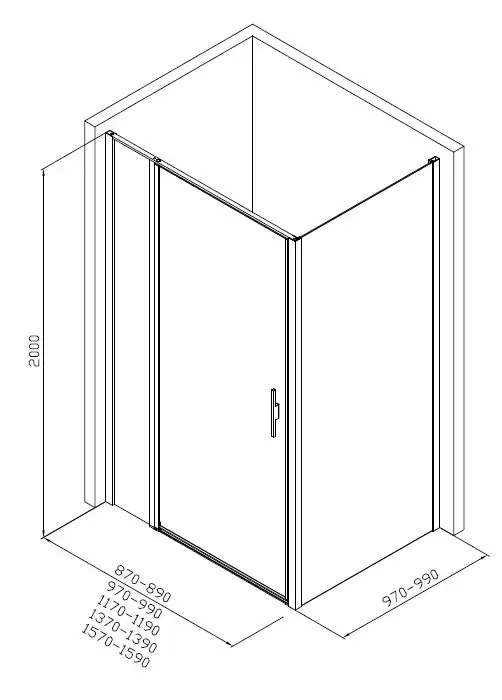 Душевой уголок Allen Brau Priority 160x100 3.31039.BBA + 3.31048.BBA черный браш фото 2