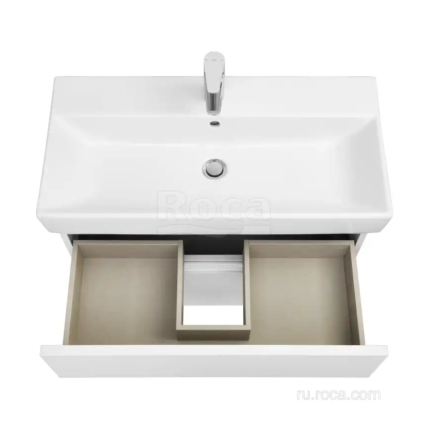 Тумбы под раковину Roca Oleta 80 A857640501 подвесная, цвет, Белый матовый фото 3