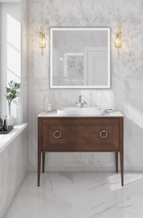 Раковина KERAMA MARAZZI PLAZA встраиваемая сверху, 55 см, белая глянцевая, PLR.wbi.55.1 фото 5