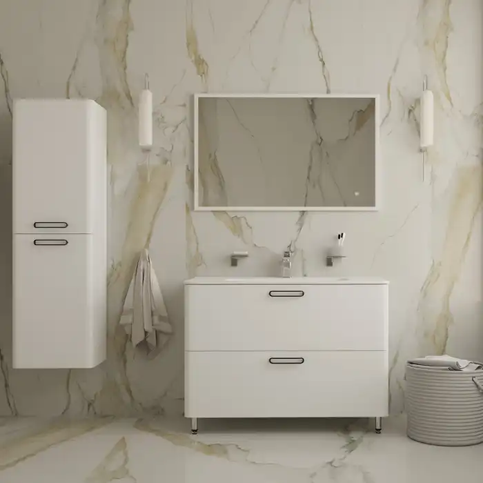 Тумба с раковиной IDDIS Brick 100, напольная, Белая, BRI10WFi95K фото 2