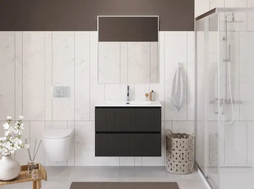 Тумба под раковину BelBagno UNO-MINI-800-2C-SO-GSO подвесная, Темно-Серый Матовый фото 9