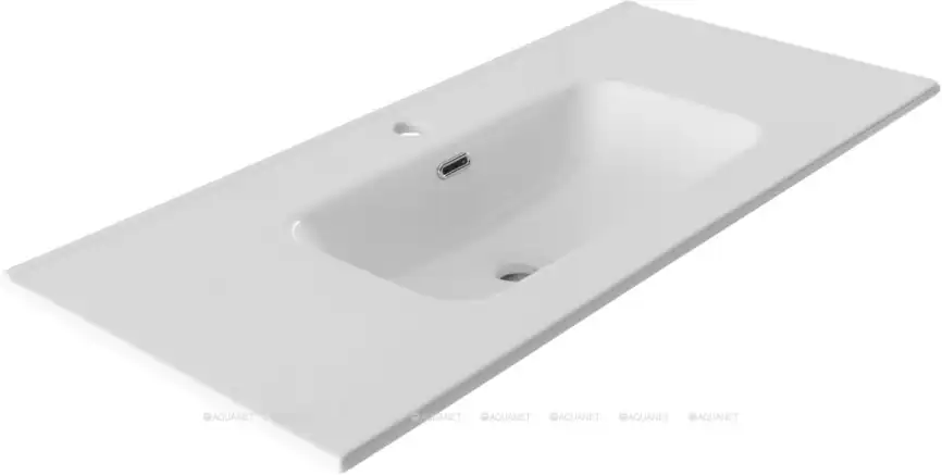 Раковина Aquanet Flat 80 254364 прямоугольная, Белая глянцевая фото 5