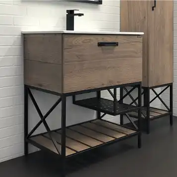 Тумба с умывальником Comforty Бредфорд 75 Дуб темный, 00-00008074 фото 1