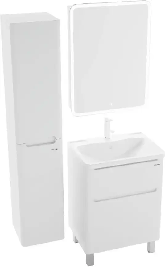 Тумба под раковину Grossman Адель 60 напольная, белая глянцевая (106007) фото 5