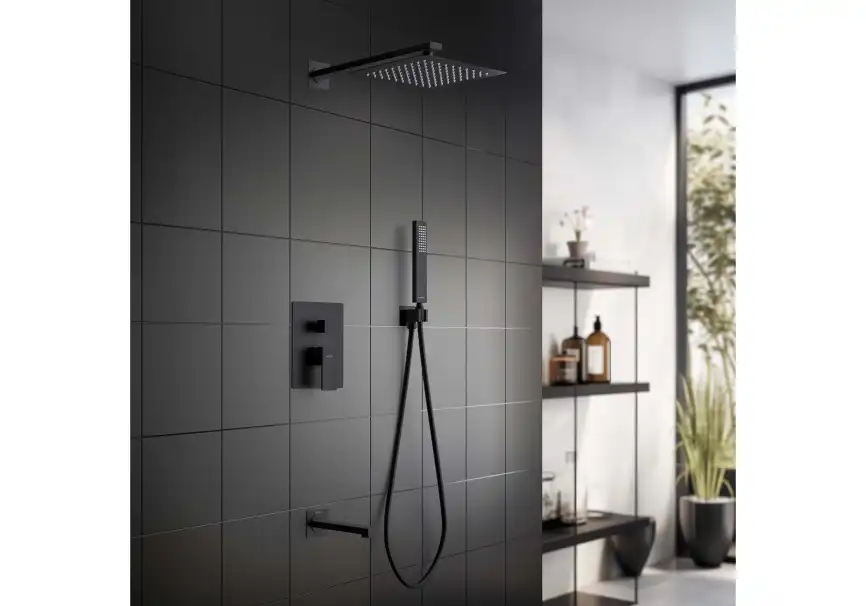 Душевая система Aquatek ЛИБРА AQ1673MB, Черный матовый фото 5