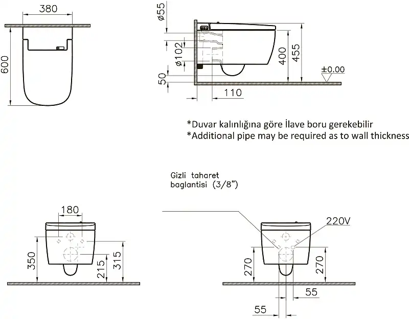 Унитаз биде Vitra V-Care Basic 5674B003-6193 подвесной с сиденьем Микролифт фото 4