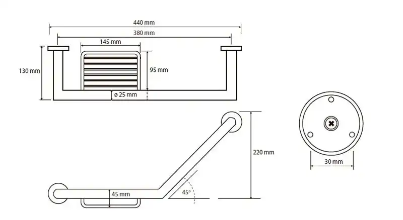 Поручень изогнутый с мыльницей 44 см BEMETA OMEGA хром 104307631 фото 2