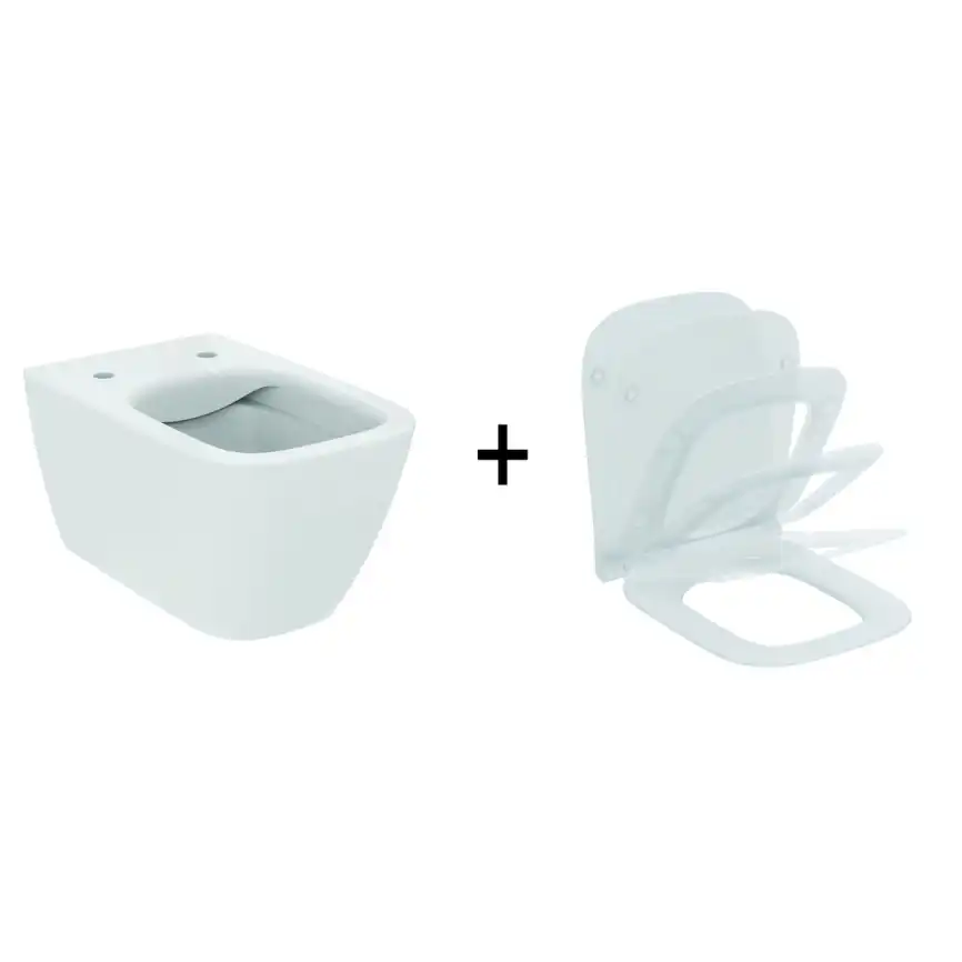 Подвесной безободковый унитаз Ideal Standard I Life B T461401 с сиденьем микролифт фото 2