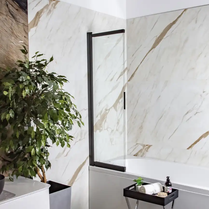 Шторка на ванну AVS Слайдер Плюс 80 профиль черный, стекло прозрачное, 803-0011-150-82-BM-T фото 5