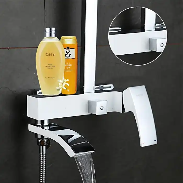 Душевая система Gappo G2407-8  с поворотным изливом, Хром / Белый фото 9