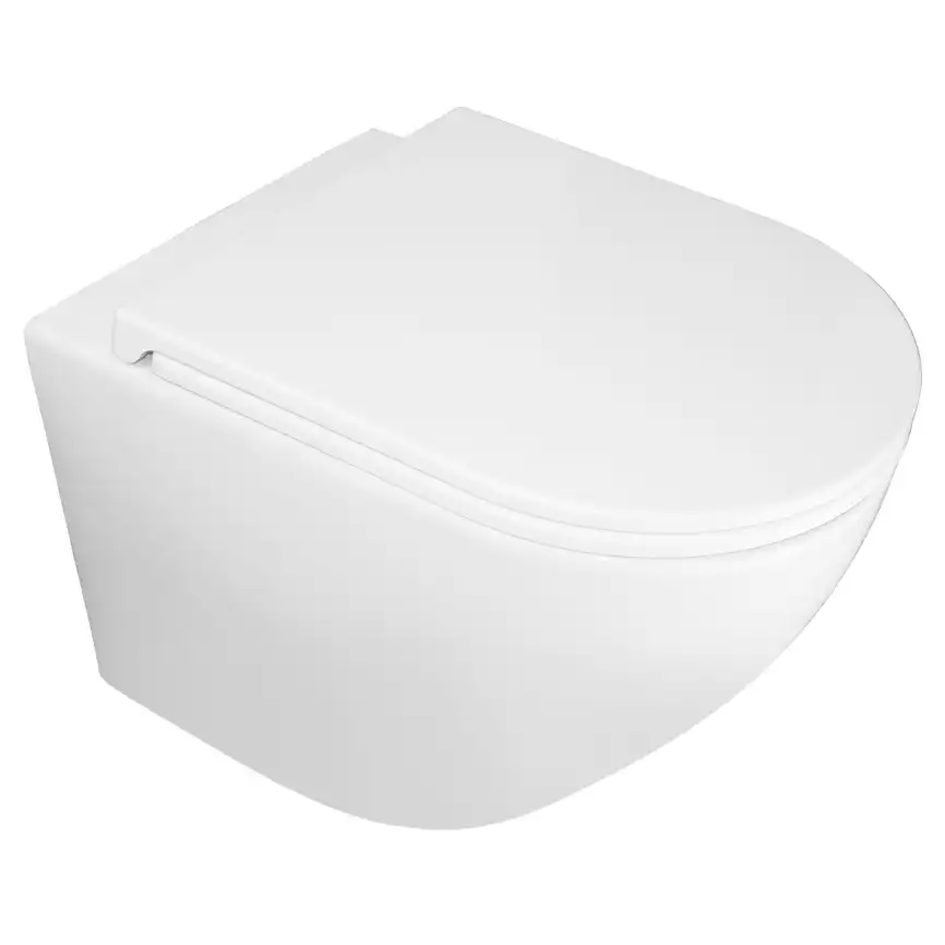 Унитаз подвесной Azario PRO PRO-0001 подвесной, безободковый, с сиденьем микролифт, Белый глянцевый фото 1