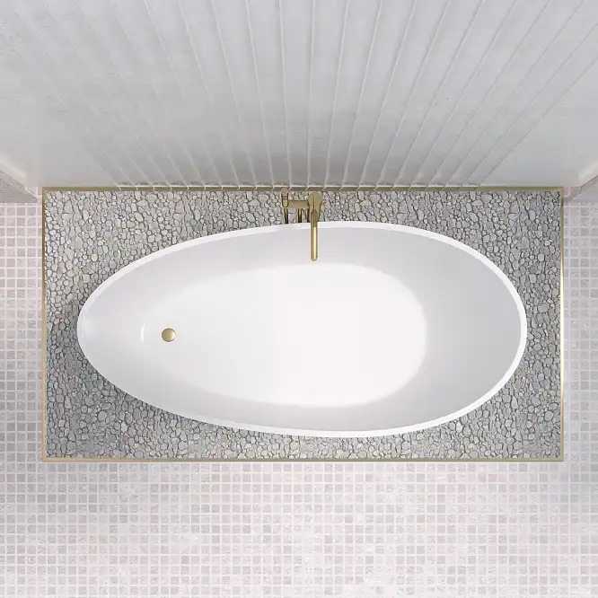 Ванна из литьевого мрамора  Aqua de Marco Calipso 165х82х52 Solid Perfection 1165WCAL_SOL, Белая матовая фото 3