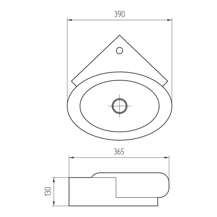 Раковина угловая AVS Лара 39х37 подвесная, белая фото 8