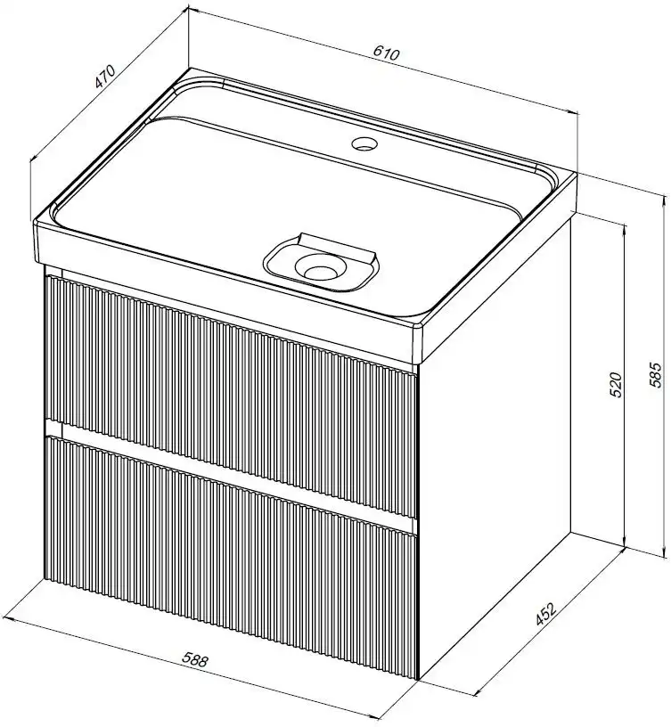 Тумба под раковину Aquanet Альтера 60 белый матовый, подвесная, 337154 фото 2
