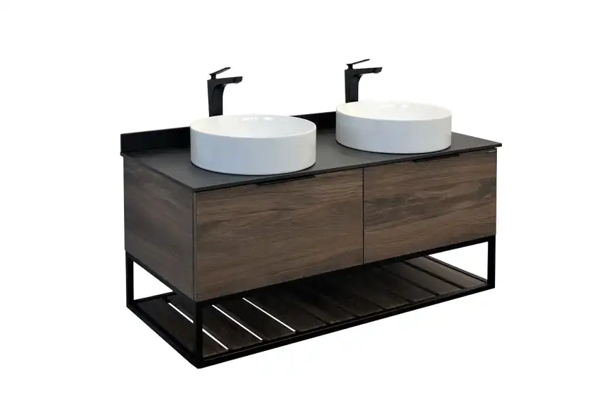Тумба с умывальником Comforty Порто 120-2 Дуб темно-коричневый, 00-00001287 фото 2