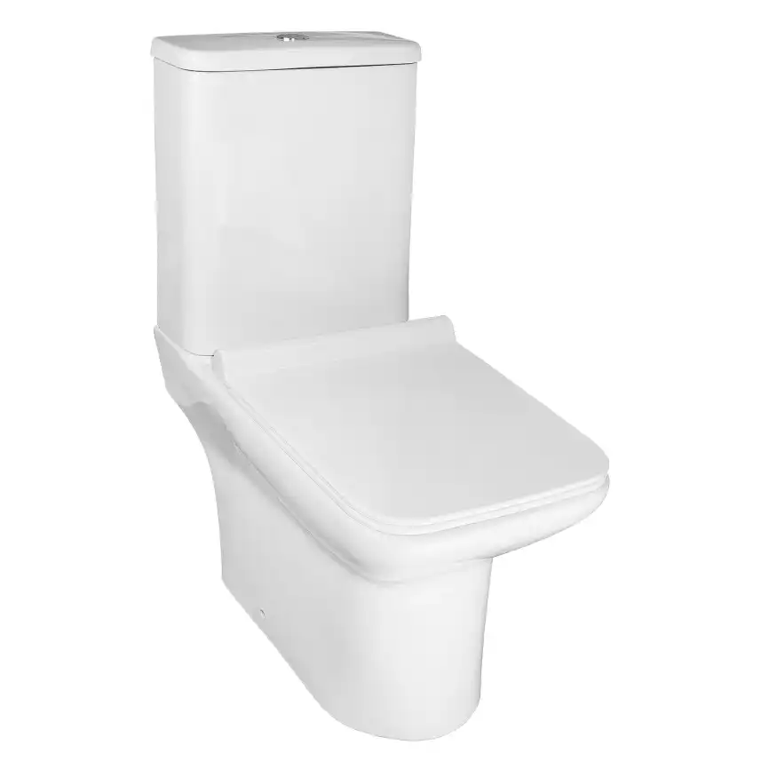 Унитаз напольный Azario Glory AZ-49 безободковый, с бачком и сидением микролифт, Белый глянцевый фото 2