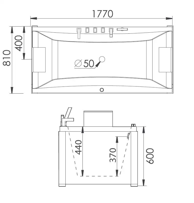 Акриловая ванна Gemy G9076 B 177х81 с гидромассажем, прямоугольная фото 4