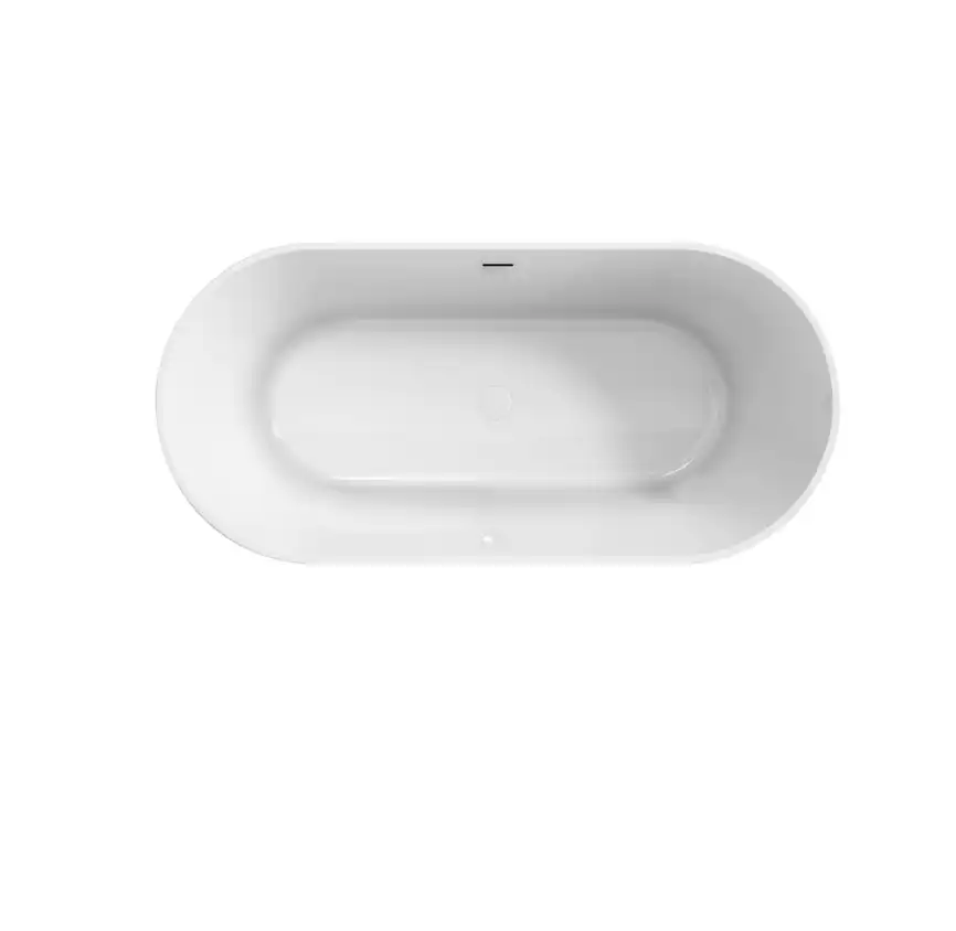 Акриловая ванна BELBAGNO BB705-1700-800 овальная, отдельностоящая, Белая фото 4