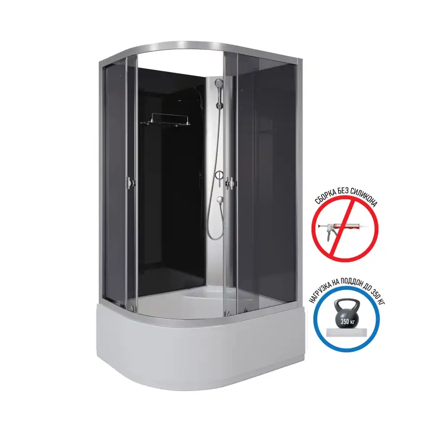 Душевая кабина Niagara Eco 110х80х195 E110/80/40R/TN/BK высокий поддон, без гидромассажа фото 1
