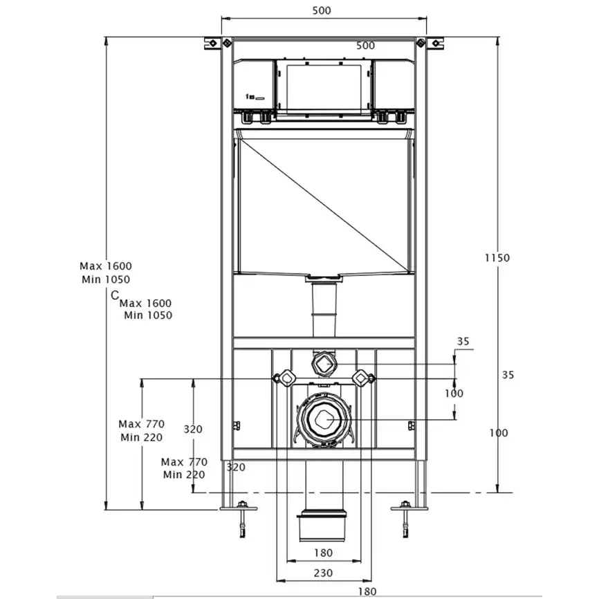 Инсталляция для подвесного унитаза AZARIO, механическая, AZ-8010-1000 фото 4