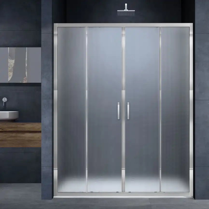 Душевая дверь Vincea Alpha 160 см, VDS-3AL2160MT, профиль Хром, стекло Рифленное фото 1