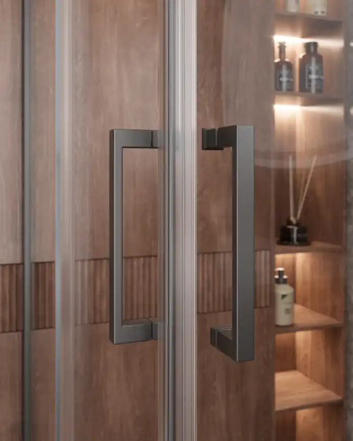 Душевой уголок CEZARES MOLVENO-A-22-90+20-C-GM-IV стекло Прозрачное, профиль Оружейная сталь фото 2