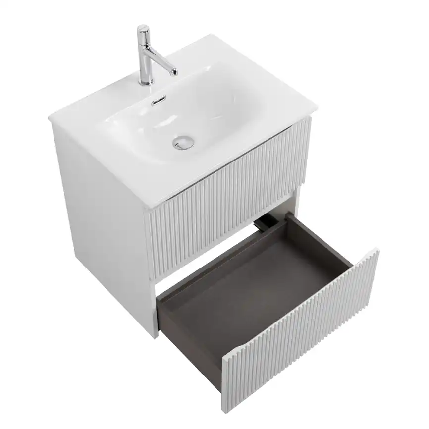 Тумба под раковину BelBagno UNO-700-2C-SO-BO подвесная, Bianco Opaco фото 4