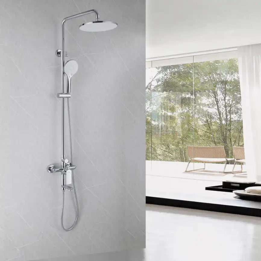 Душевая стойка ABBER Weiss Insel AF8016N с изливом, хром фото 2