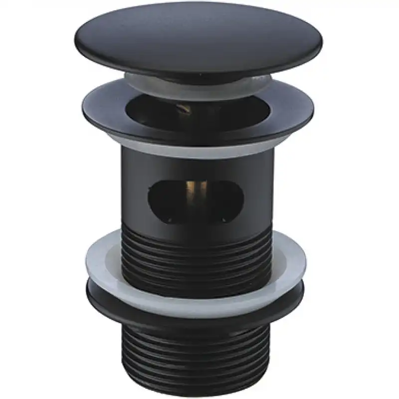 Донный клапан для раковины CeramaLux BB005B с переливом, Черный глянцевый фото 1