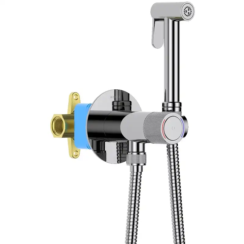 Гигиенический душ со смесителем Aquatek AQ1023CR нажимной механизм, Хром фото 1