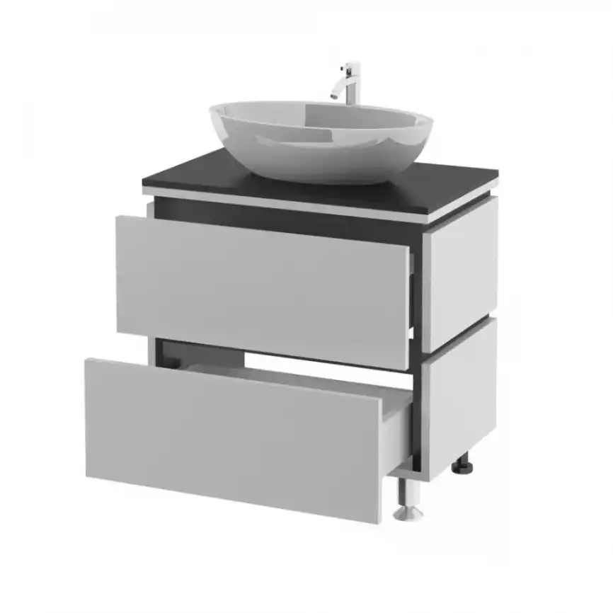 Тумба со столешницей AURA ТРИУМФ 70-2 напольная Белая фото 3