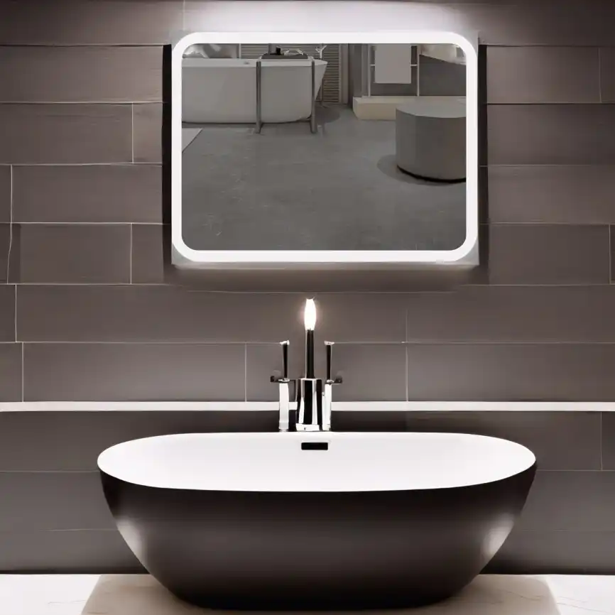 Зеркало с подсветкой AVS Байкал 100x80 см, антипар фото 5