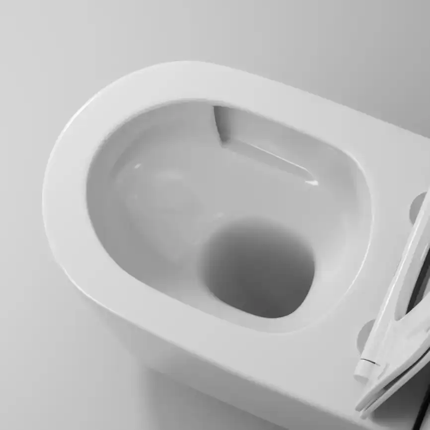 Подвесной унитаз Grossman GR-4499SQ безободковый, смыв торнадо, Белый глянцевый фото 4