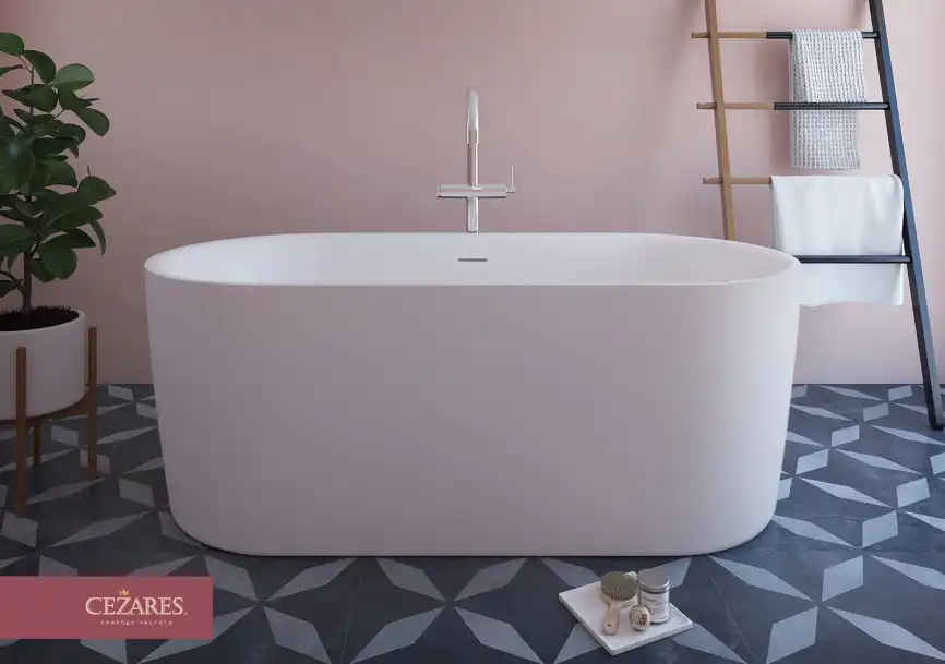 Акриловая ванна CEZARES METAURO-INT-Central-180-80-60-W-MATT, Белая матовая фото 3