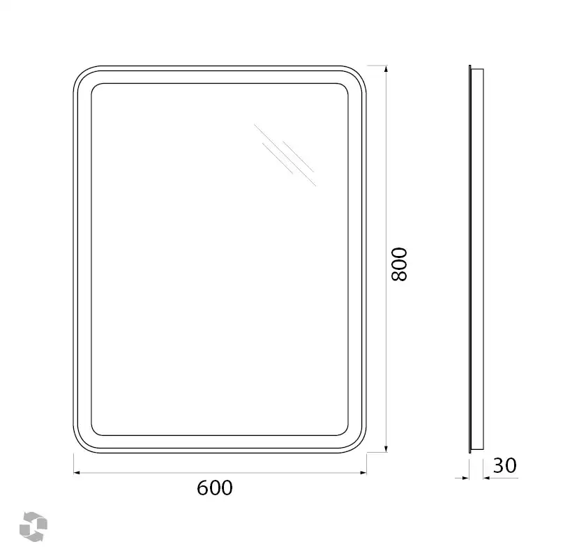 Зеркало BelBagno MARINO 60х80 SPC-MAR-600-800-LED-BTN с подстветкой, кнопочный выключатель фото 8