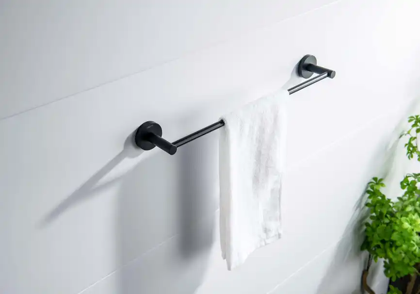 Держатель полотенец 450 мм Aquatek Европа AQ4120MB, Черный матовый фото 4