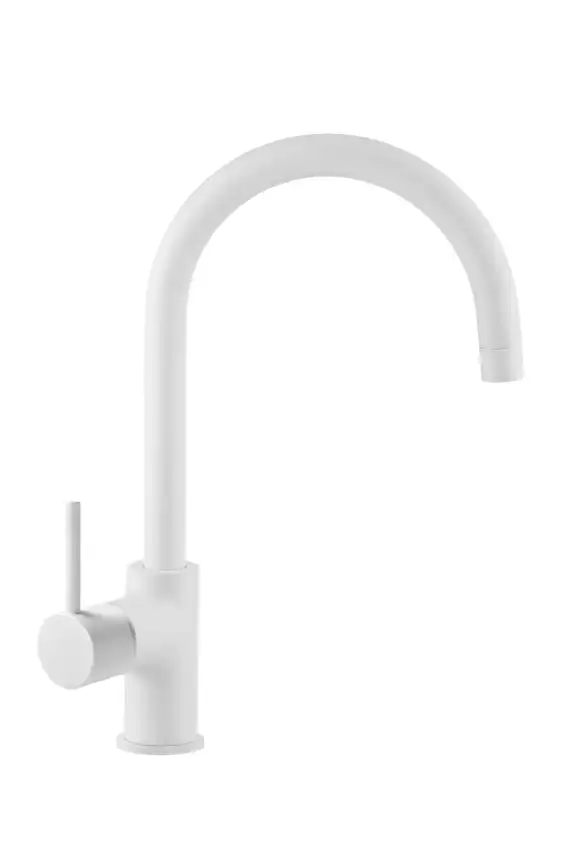 Смеситель для кухни Azario TASCO AZ-151644316 поворотный излив, Белый матовый фото 1