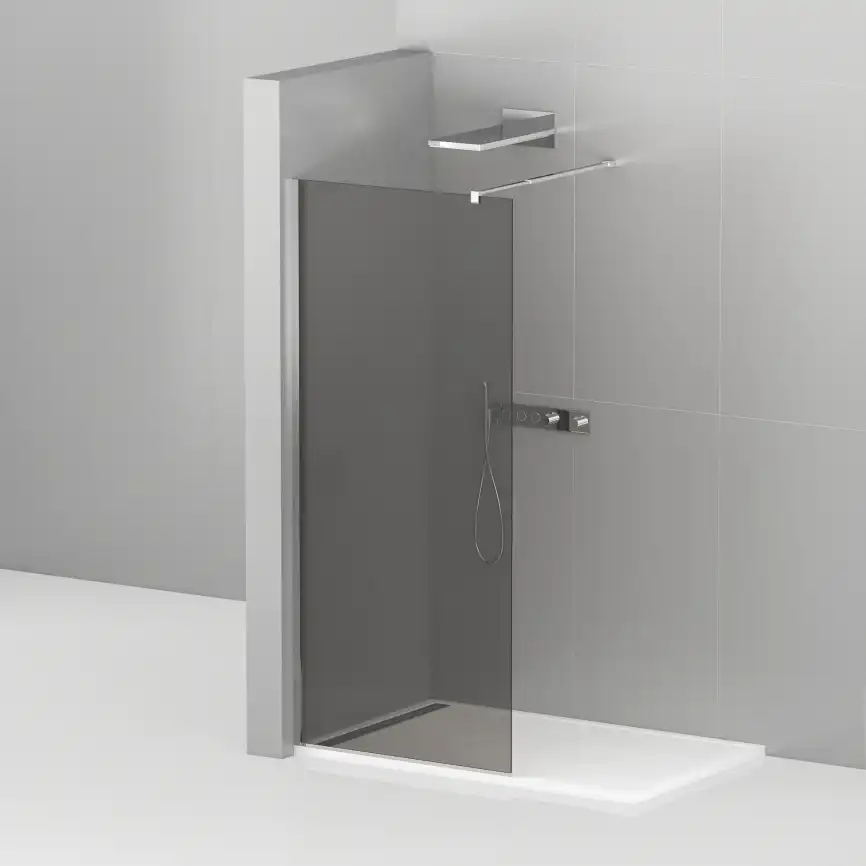 Душевая перегородка CEZARES LIBERTA-L-1-100-GR-Cr стекло Тонированное (графит), профиль Хром фото 7