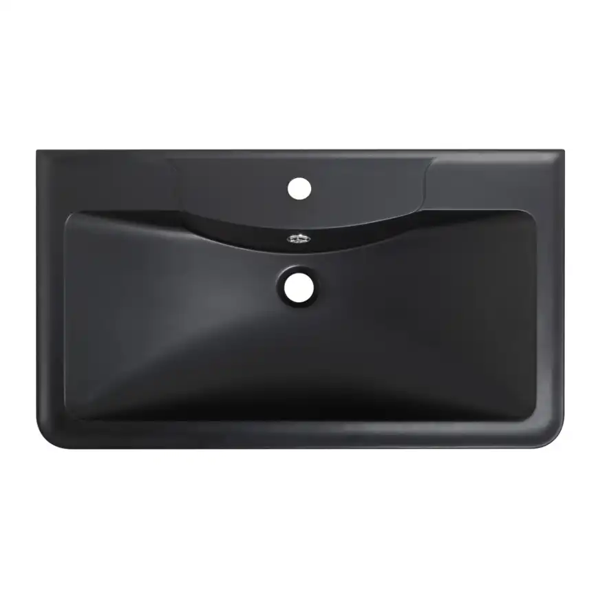 Раковина из искусственного камня BelBagno BB1000/455-LV-ART-ALR-NERO, чёрная матовая фото 2