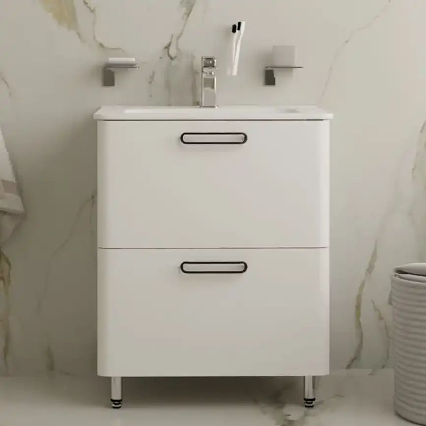 Тумба с раковиной IDDIS Brick 60, напольная, Белая, BRI60WFi95K фото 1