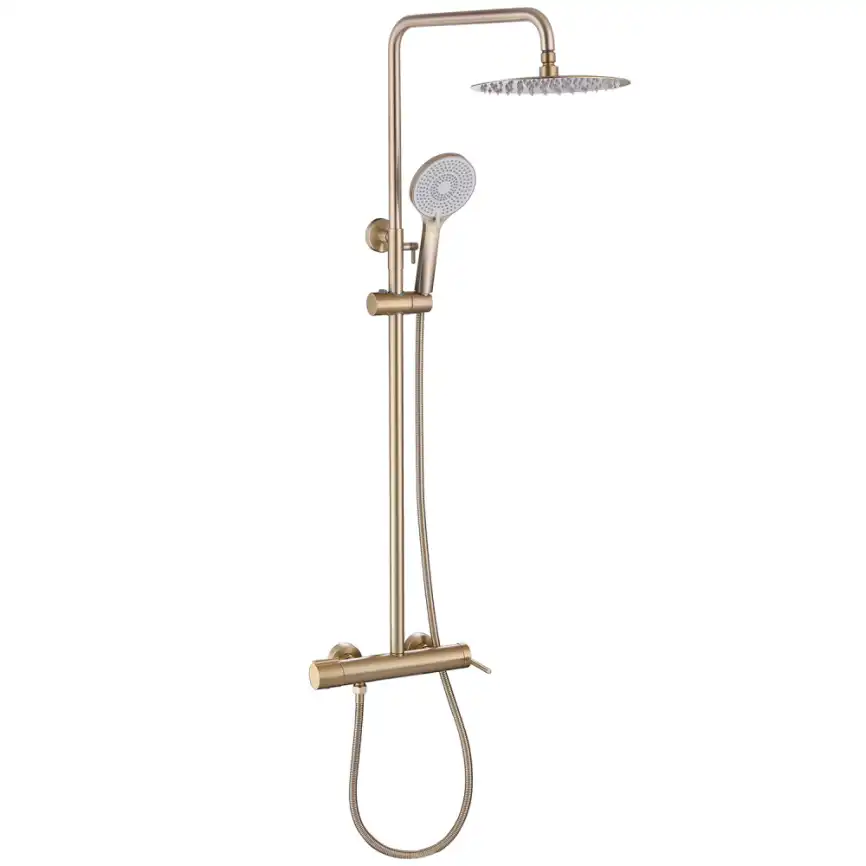 Душевая стойка ABBER Emotion AF8816GL с изливом, золото матовое фото 1