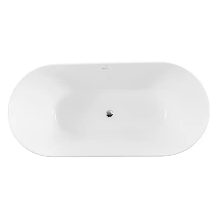 Акриловая ванна BELBAGNO 150х80 BB413-1500-800 овальная, отдельностоящая, Белая фото 3