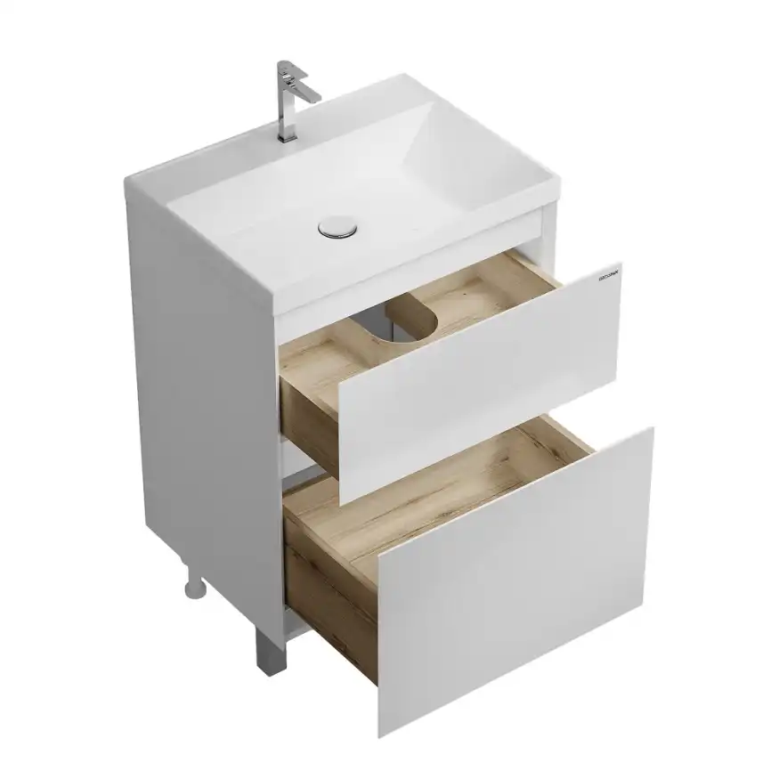 Тумба под раковину Grossman Меркадо 60 напольная, белая матовая (106070) фото 3