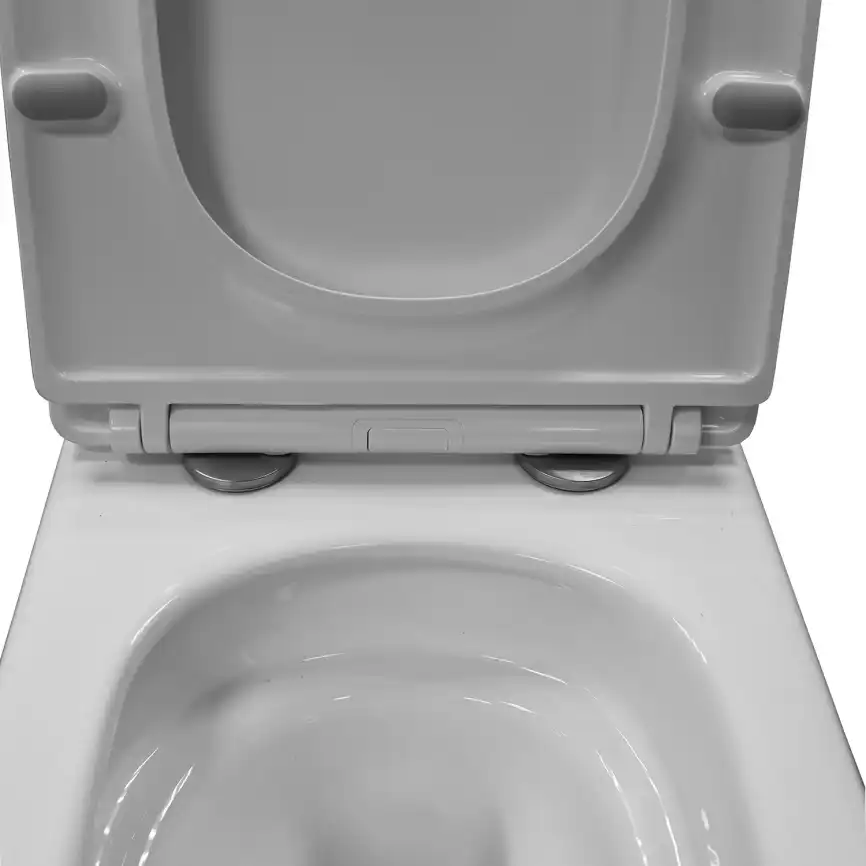 Подвесной унитаз Azario Armonia AZ-2403 безободковый, смыв Торнадо, в комплекте с сидением микролифт, Белый глянцевый фото 7