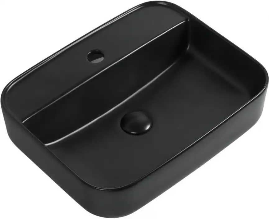 Раковина накладная Aquanet SOUL-2-MB 50х40х13,5 прямоугольная, Черная матовая фото 1