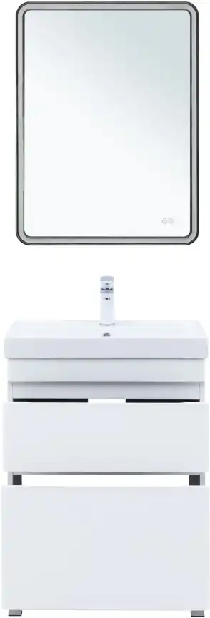 Тумба под раковину Aquanet Слим 60 напольная, белый сатин, 346042 фото 8