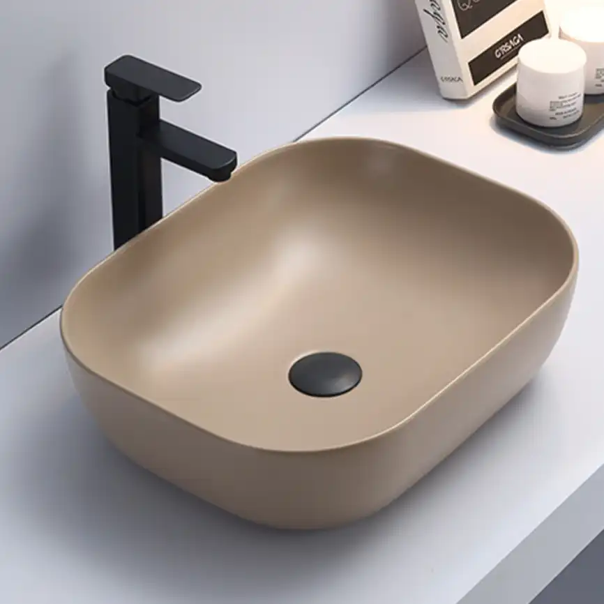 Раковина AVS Клара 51x40 бежевая матовая фото 2