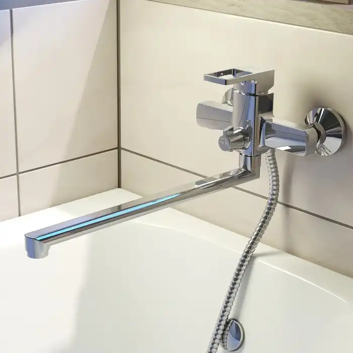 Смеситель для ванны IDDIS Bild BILSB00i10WA с длинным изливом цвет, Глянцевый хром фото 9